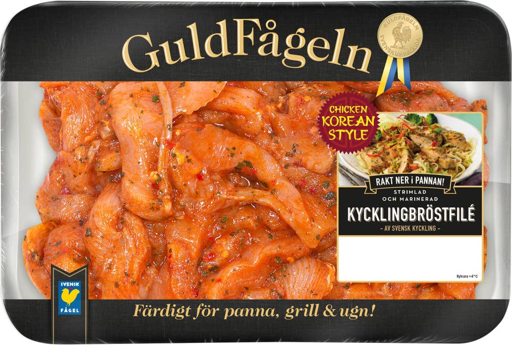 Guldfågeln Strimlad Marinerad Kycklingbröstfilé Korean Style