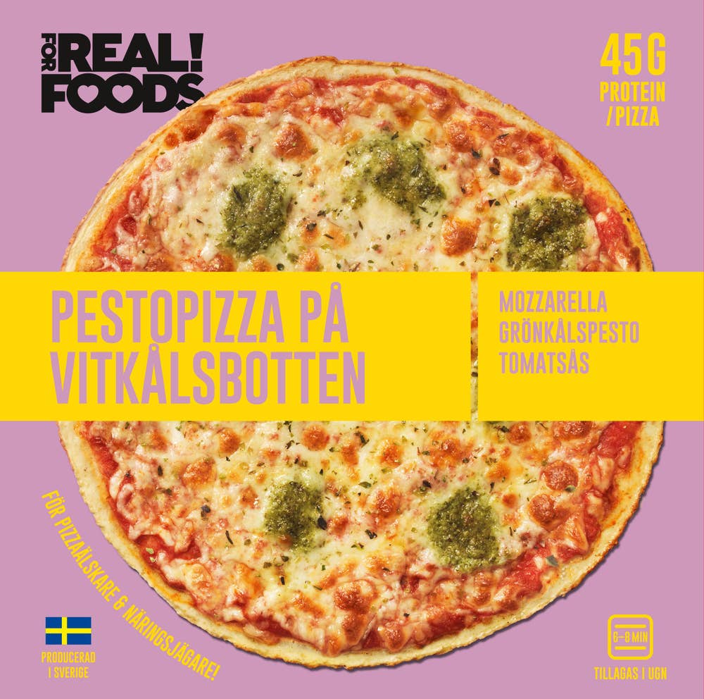 FOR REAL! FOODS Vitkålspizza Mozzarella Pesto Fryst
