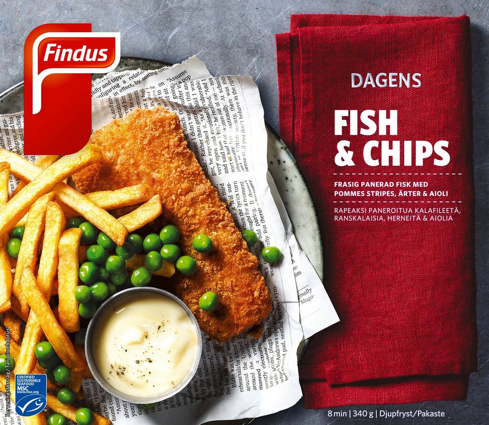 Findus Fish & Chips Fryst MSC 340g