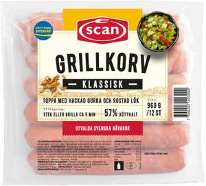Scan Grillkorv med Tunt Skinn 12-p