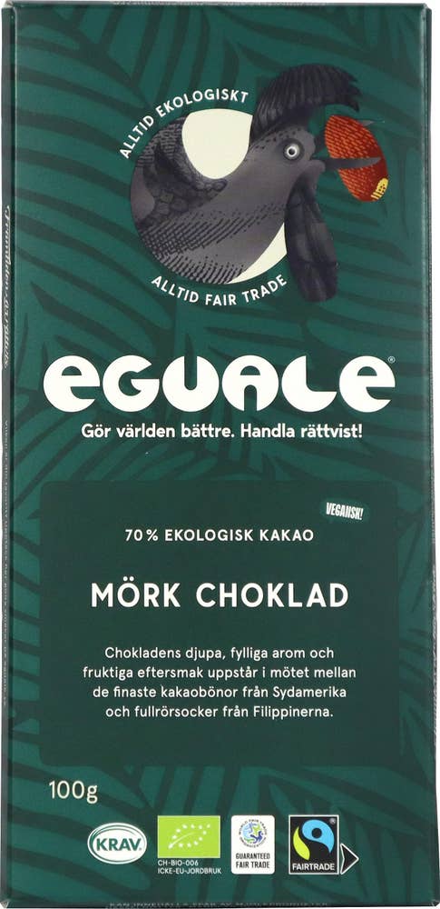 Eguale Mörk Choklad 70% KRAV/Fairtrade