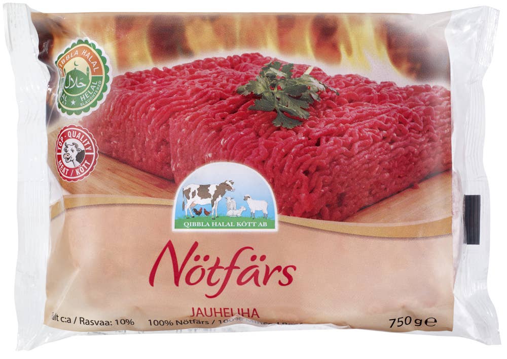 Qibbla Halal Nötfärs Import Fryst