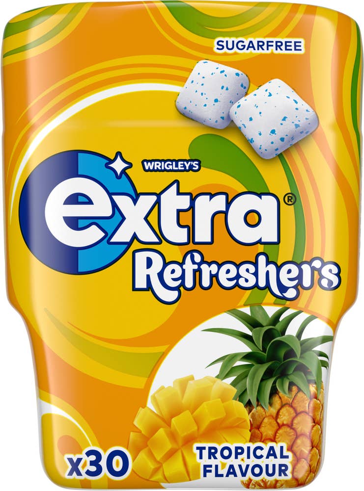 Extra Tuggummi Refreshers Tropical Sockerfri