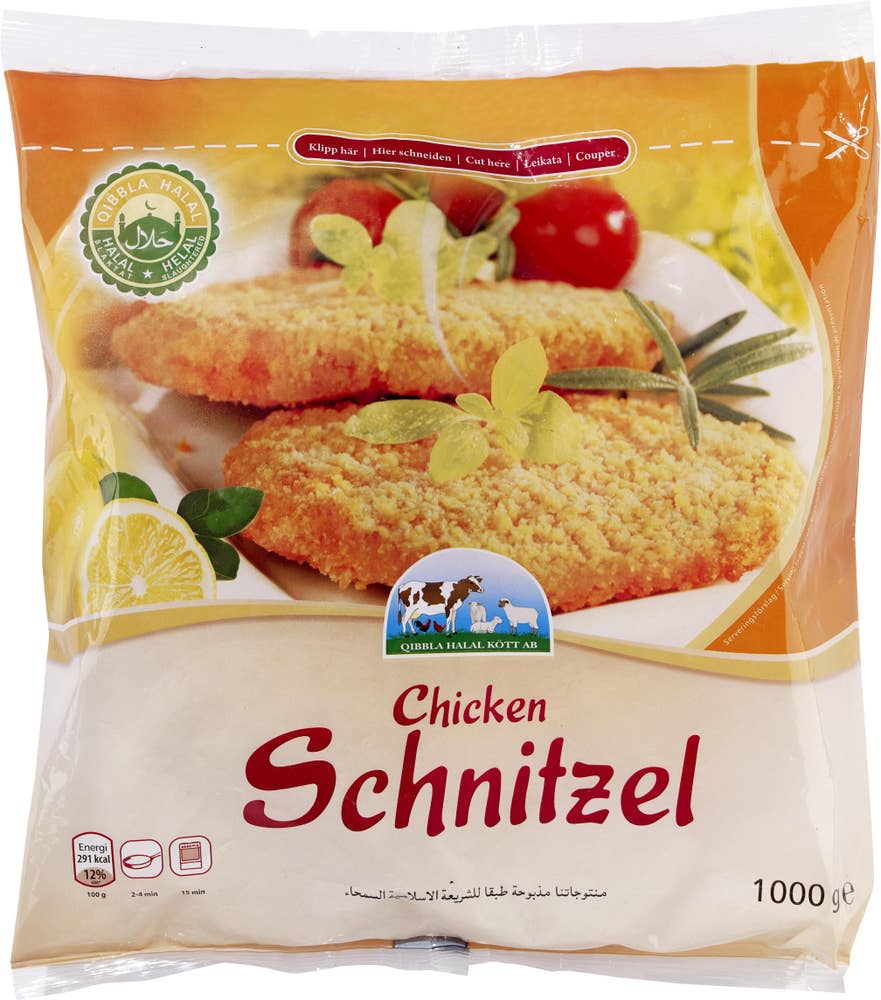 Qibbla Halal Schnitzel Kyckling Fryst