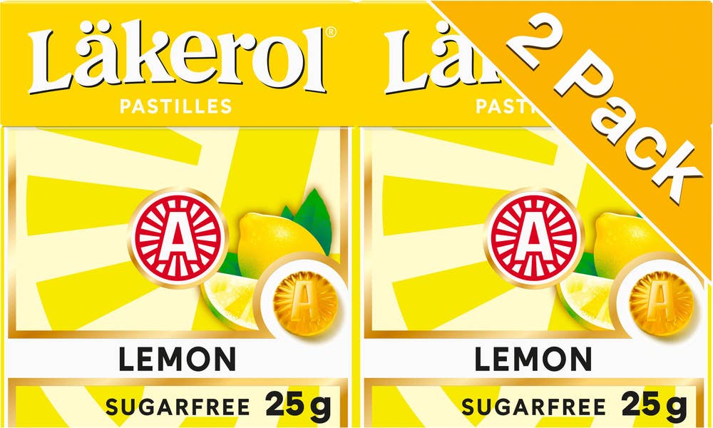 Läkerol Halstabletter Lemon Sockerfri 2x25g