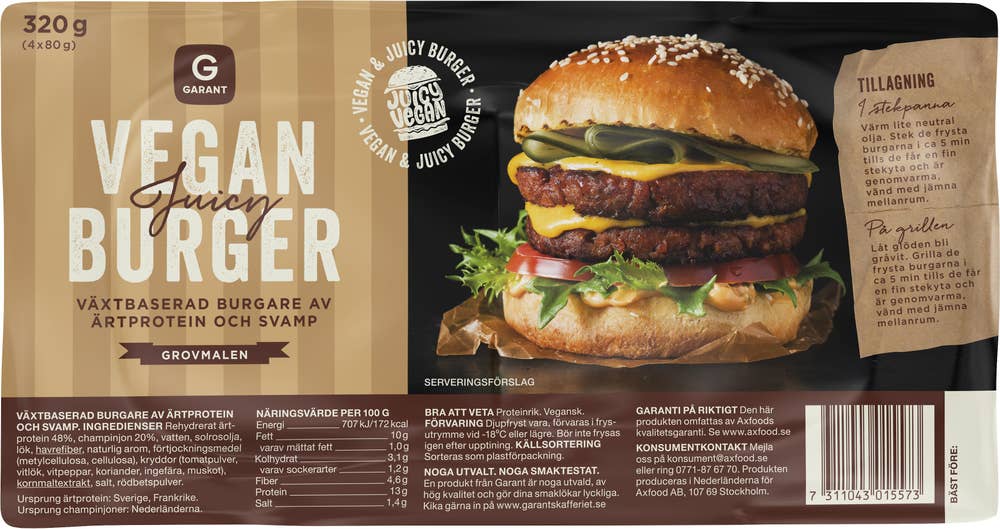 Garant Juicy Vegan Burger Fryst 4-p