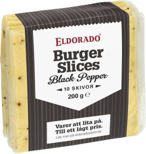 Eldorado Ost Burger Slices Svartpeppar