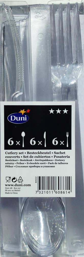 Duni Flergångsbestick Plast 18 Delar