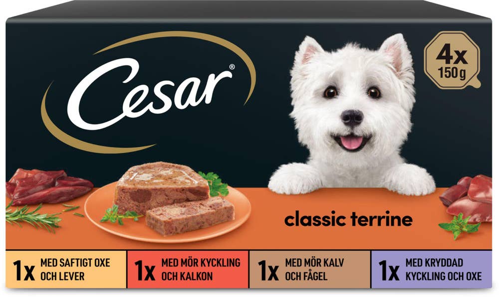 Cesar Våtfoder för Hund Classic Terrine Mixad 4x150g