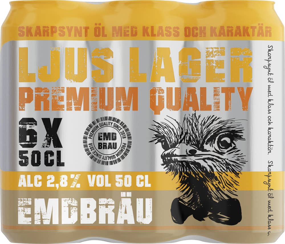 Emdbräu Öl Ljus Lager 2,8% 6x50cl