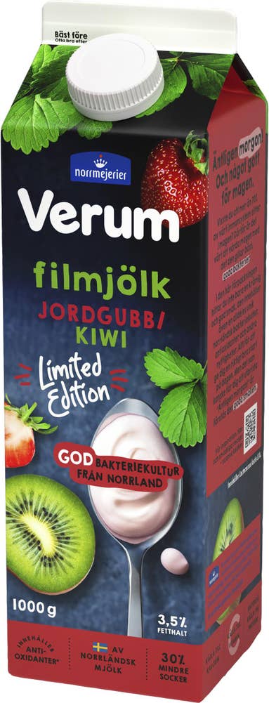 Verum Filmjölk Jordgubb Kiwi 3,5%