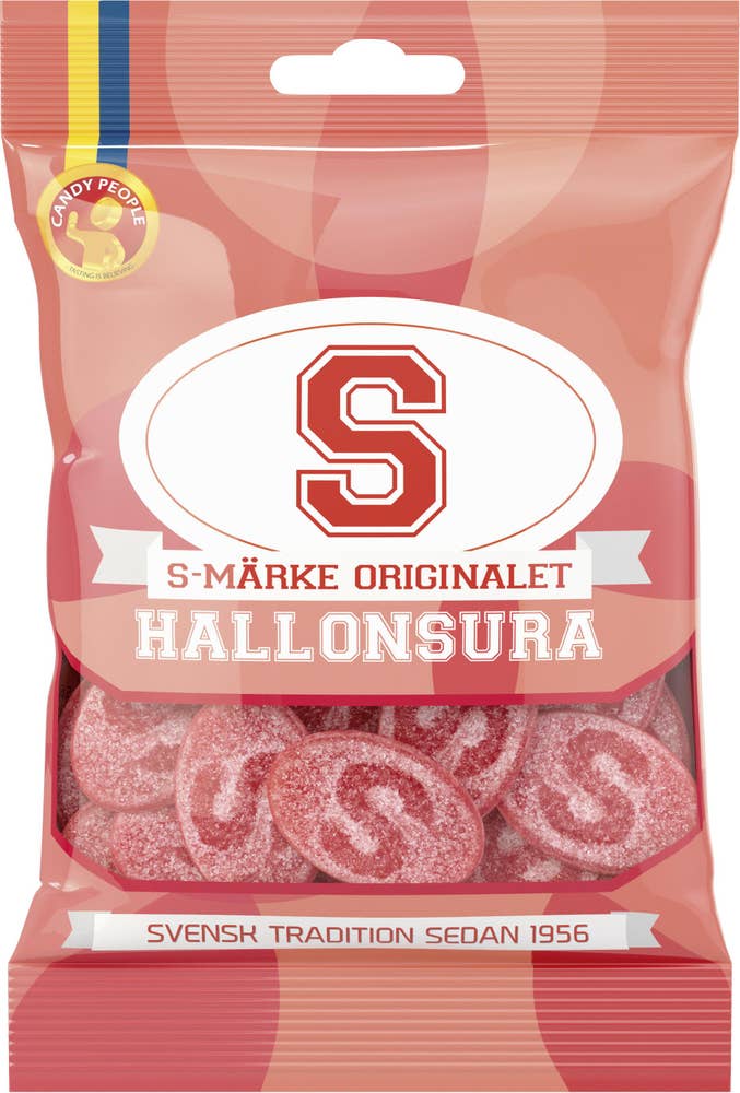 Candypeople S-märke Hallonsura 80g Candy People