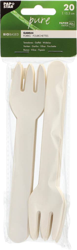 PAPSTAR Gaffel Papper Vit