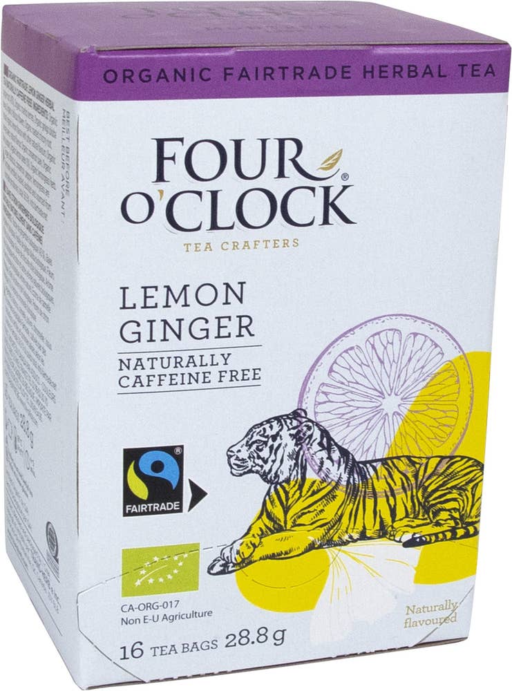 Four O'Clock Te Lemon Ginger Koffeinfri EKO/Fairtrade