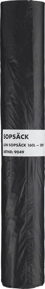 GARBAGE BAG Sopsäck Svart 160L