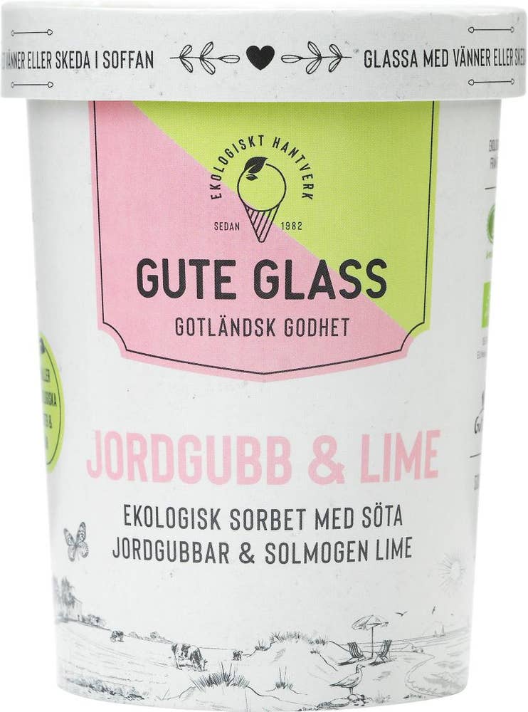 Gute glass Jordgubb & Limesorbet EKO Gute Glass