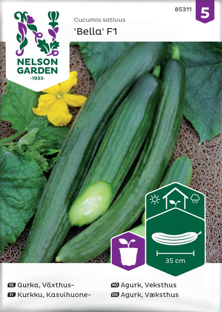 Nelson Garden Odlingsfrön Gurka Växthus Bella