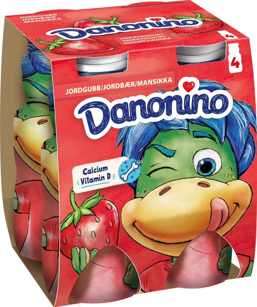 Danonino Drickyoghurt Jordgubb 1,6% 4x100g