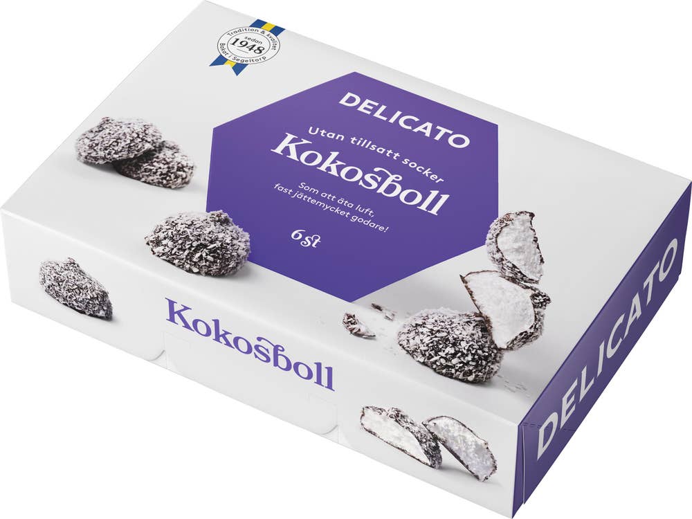 Delicato Kokosboll Laktos- & Glutenfri Utan Tillsatt Socker 6-p Delicato