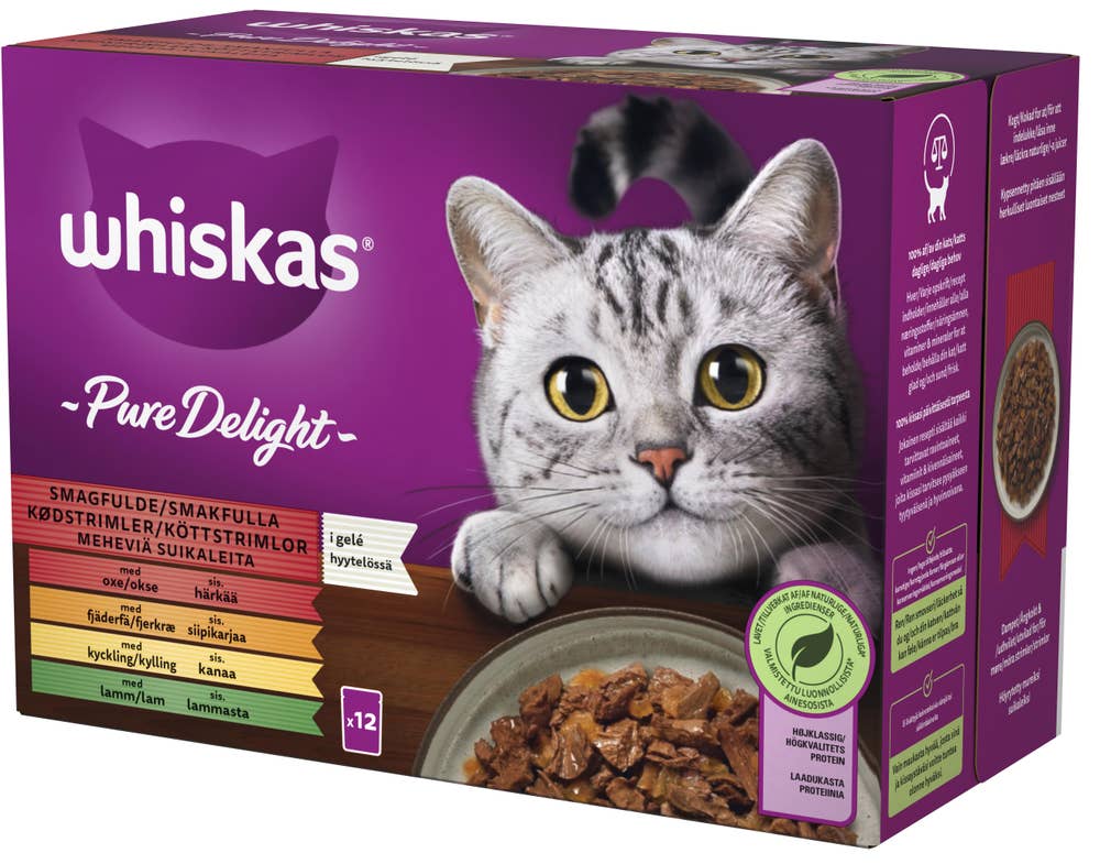 Whiskas Kattmat Pure i Gele 12x85g