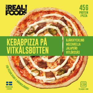 FOR REAL! FOODS Proteinpizza Kebab på Vitkålsbotten Fryst