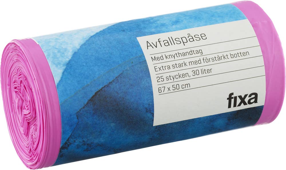 Fixa Avfallspåse Extra Starka Grå/Rosa 30L