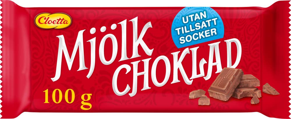 Cloetta Mjölkchoklad Utan Tillsatt Socker