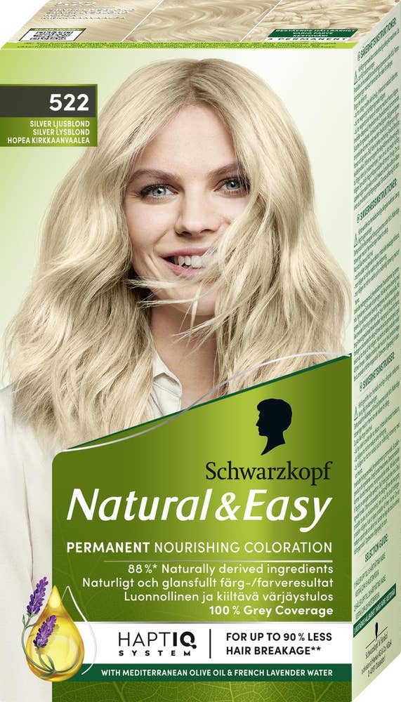 Schwarzkopf Natural & Easy Hårfärg 522 Silver Ljusblond Schwarzkopf Natural & Easy