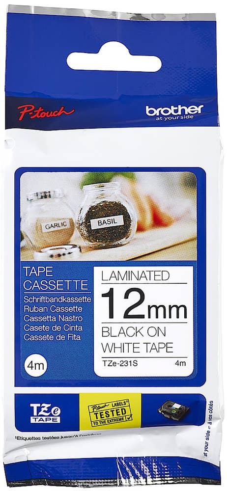 Brother Märkband TZe Svart/Vit Brother