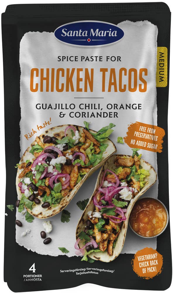 Santa Maria Kryddpasta Chicken Tacos