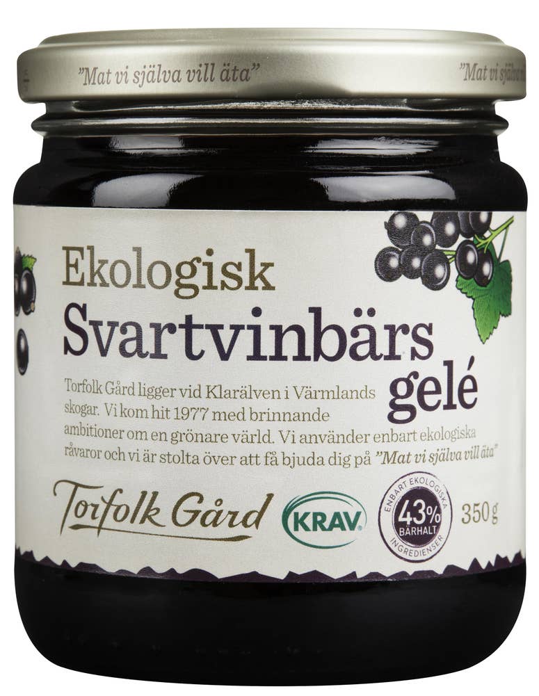 Torfolk Gård Svartvinbärsgelé KRAV 350g Torfolk Gård