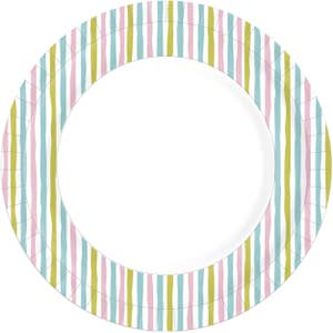 Duni Tallrik Papper Randig 22cm