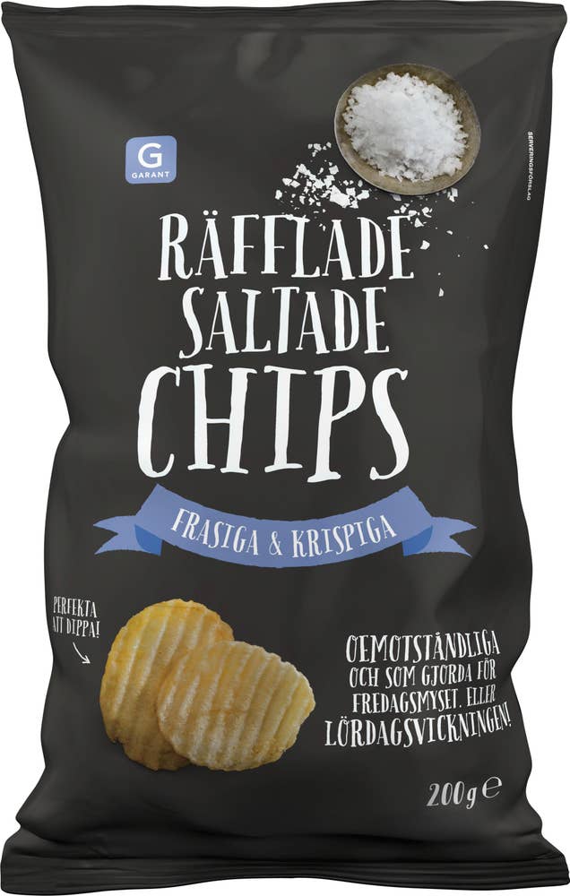 Garant Chips Räfflade Saltade 200g