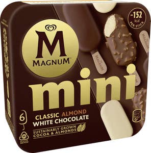 Magnum Glasspinnar Mini Classic/Almond/White Chocolate 6-p