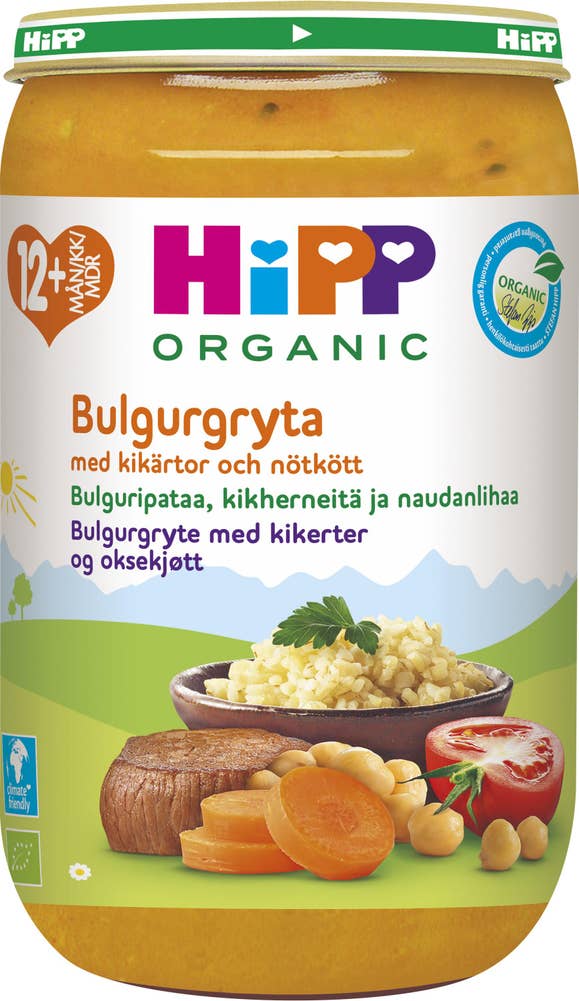 Hipp Bulgurgryta med Kikärtor & Nötkött 12M EKO