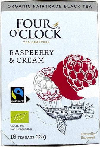 Four O'Clock Svart Te Hallon & Grädde EKO/Fairtrade