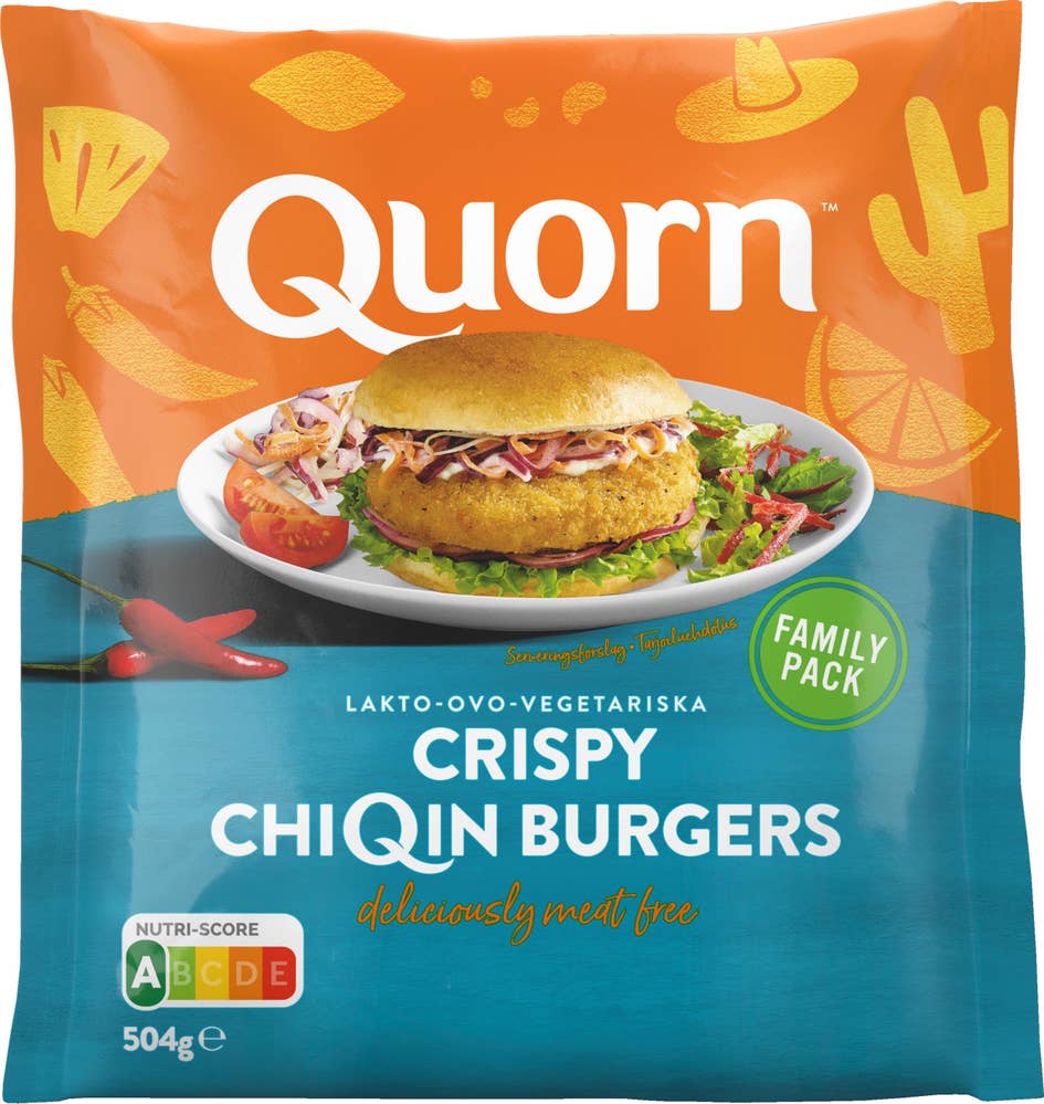 Quorn Vegetariska Crispy ChiQin Burgers Fryst