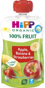 Hipp Smoothie Äpple, Banan & Jordgubb 6M EKO