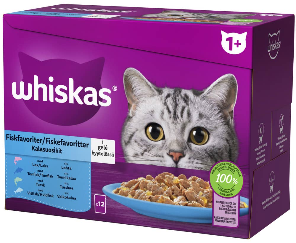 Whiskas Kattmat Fiskgele 12x85g