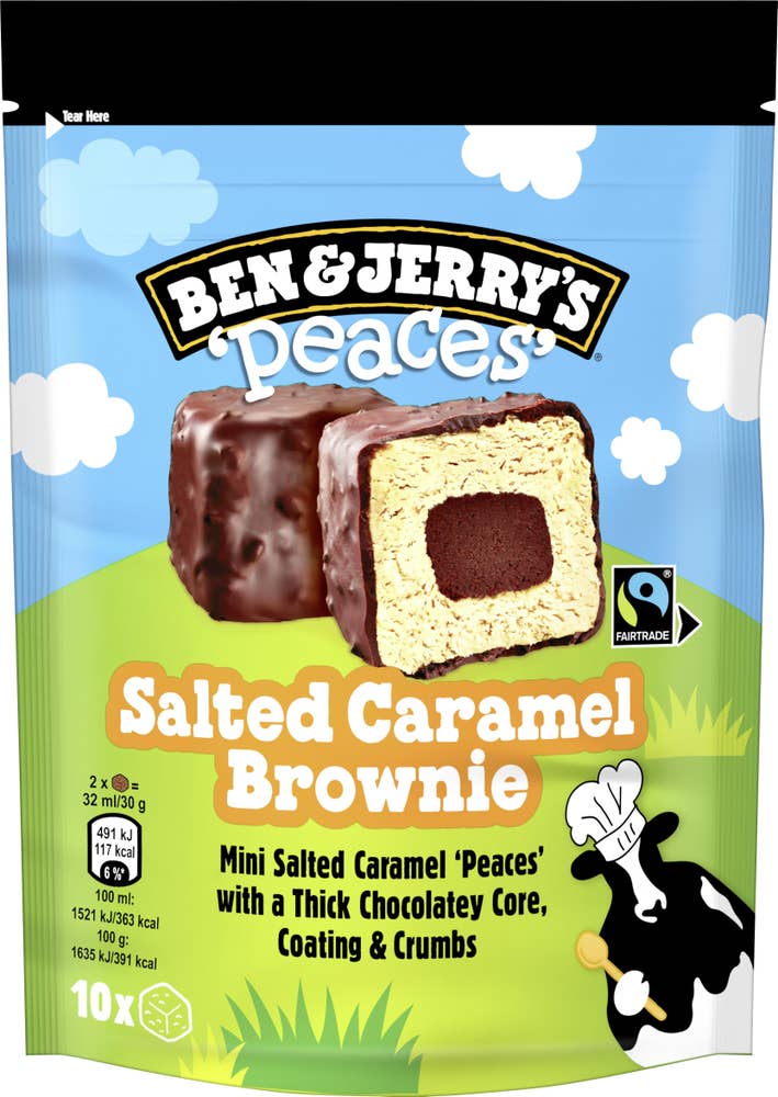 Ben & Jerry's Glass Salted Caramel Brownie Peaces 10-p