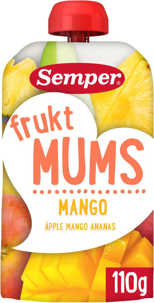 Semper Fruktmums Mango, Äpple & Ananas 6M