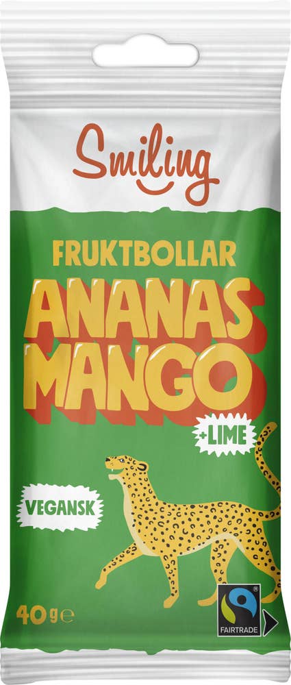 Smiling Fruktbollar Mango, Ananas & Lime Fairtrade