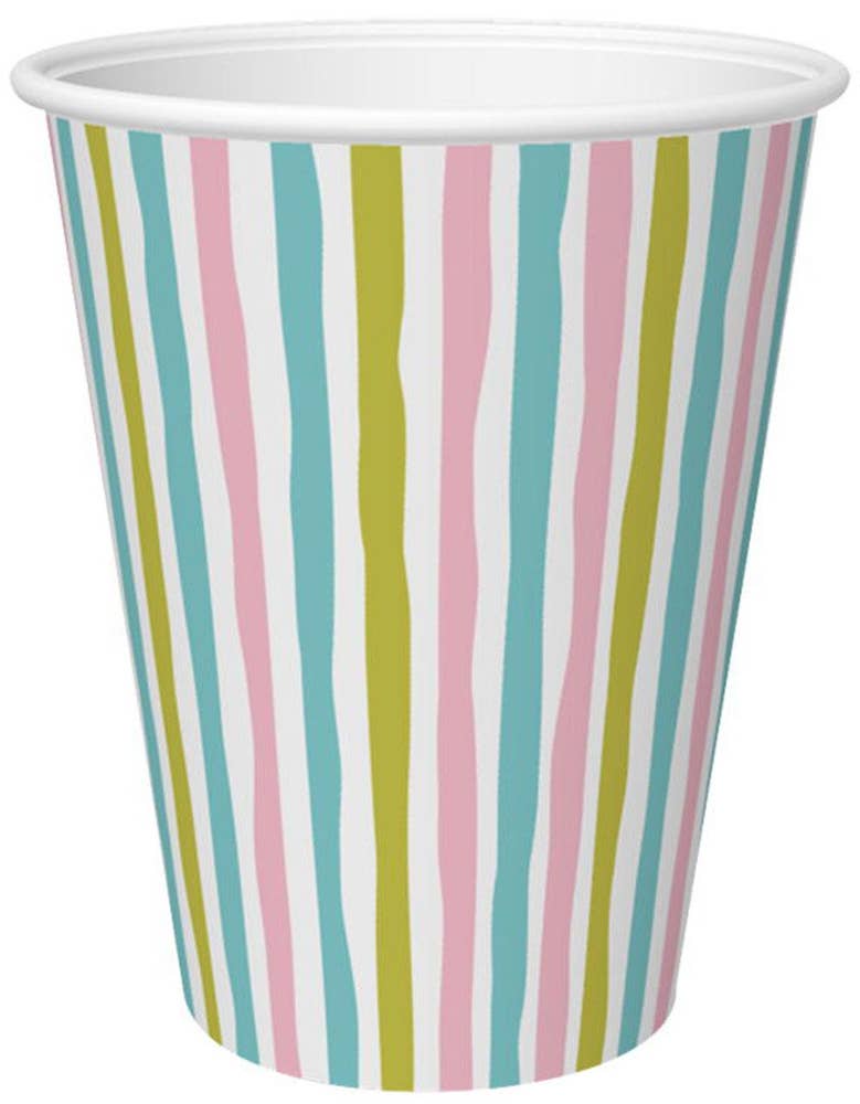 Duni Pappersmugg Stripes Mult 24cl