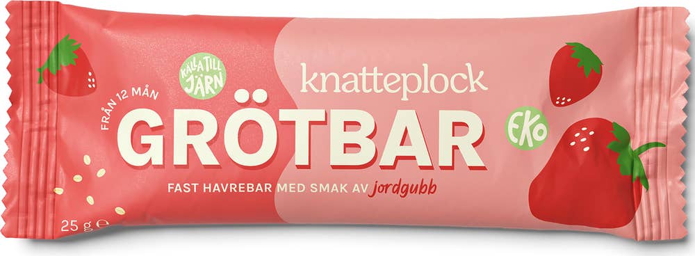 Knatteplock Grötbar Jordgubb 12M