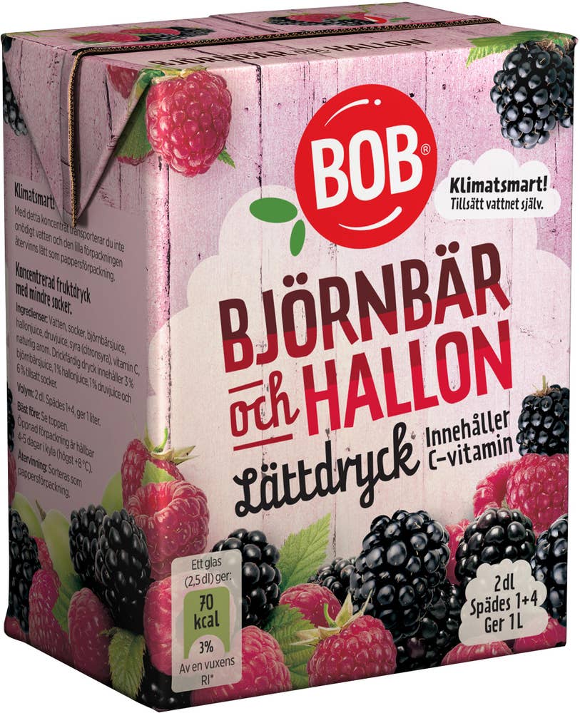 Bob Lättdryck Björnbär & Hallon Koncentrat