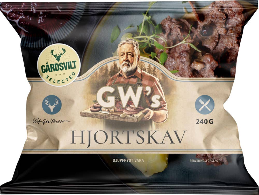 Gårdsvilt Hjortskav Fryst