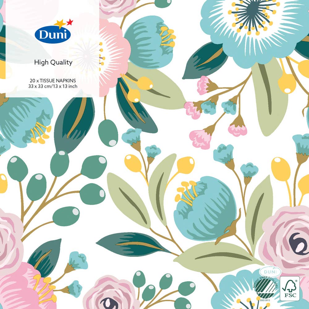Duni Servett Blossoms 3-lags 33x33cm