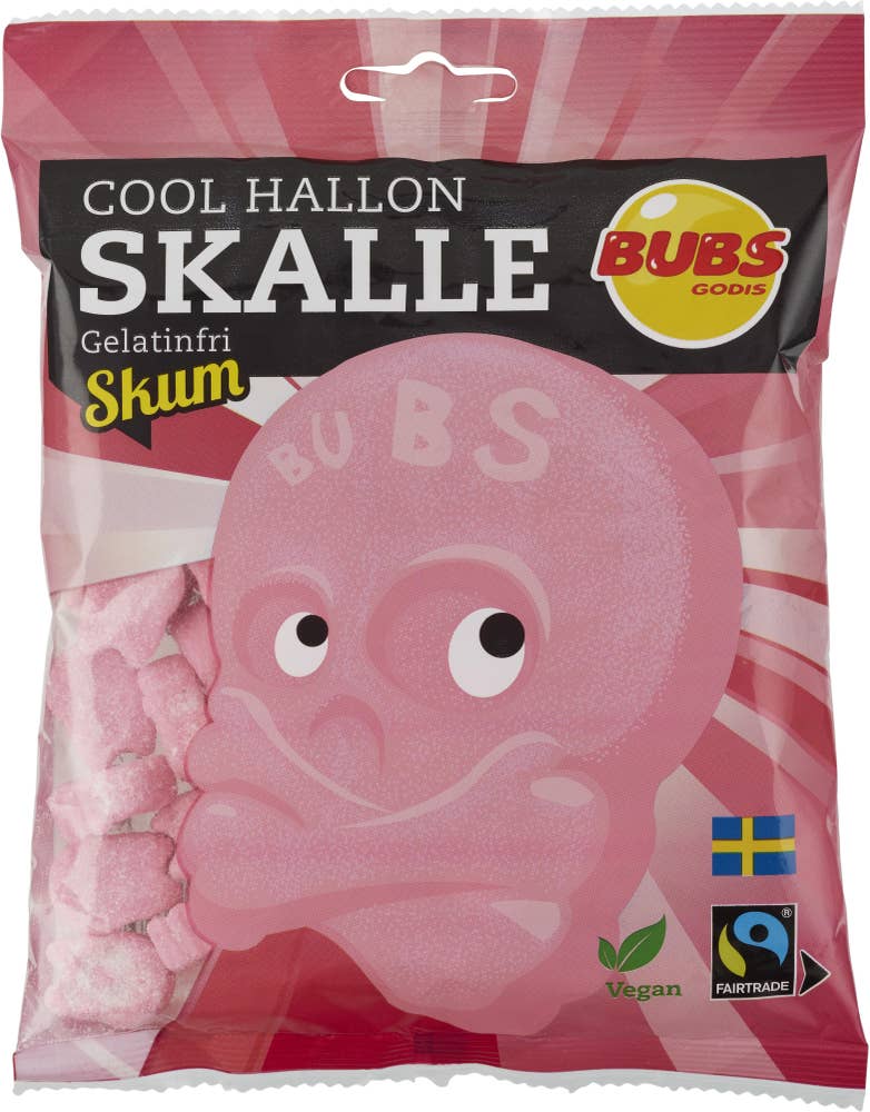 Bubs Godis Skumskalle Cool Hallon Fairtrade