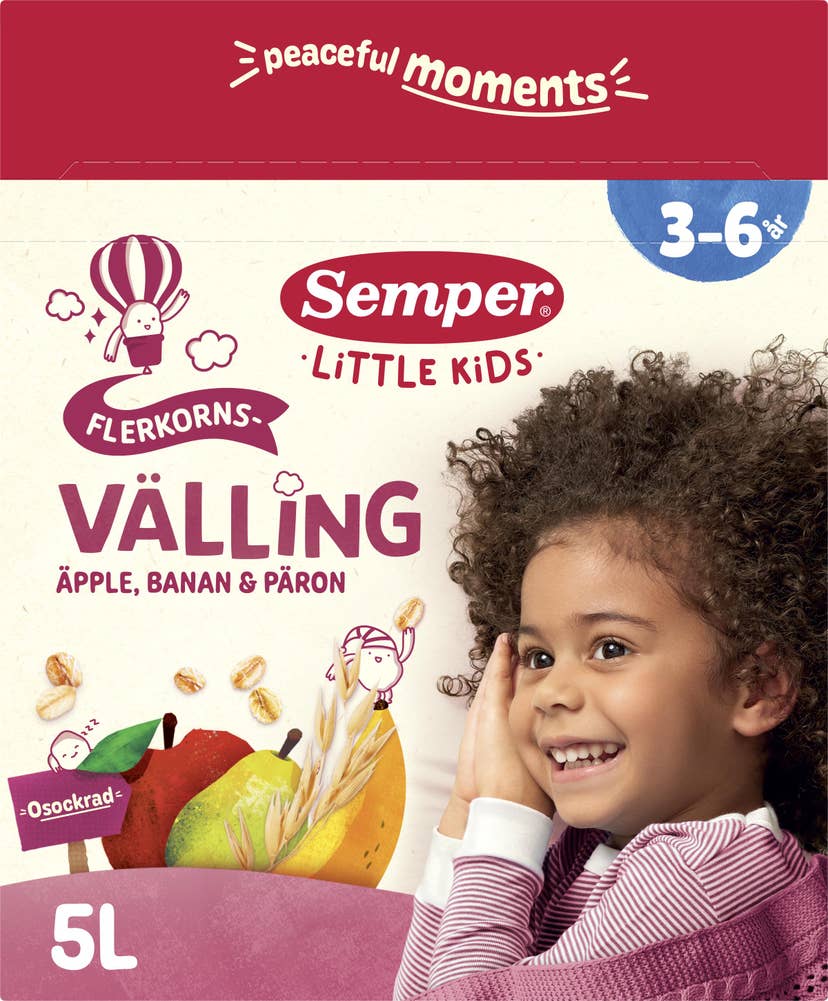 Semper Fullkornsvälling med Frukt & Dinkel 3-6år