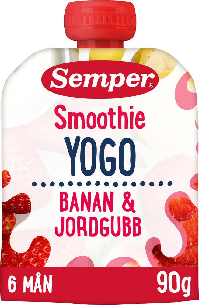Semper Smoothie Yogo Banan & Jordgubb 6M